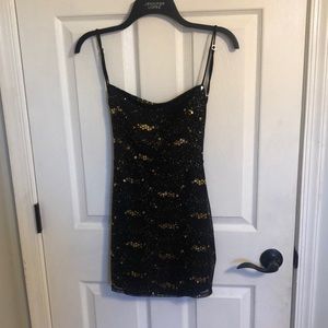 black and gold sparkle dress